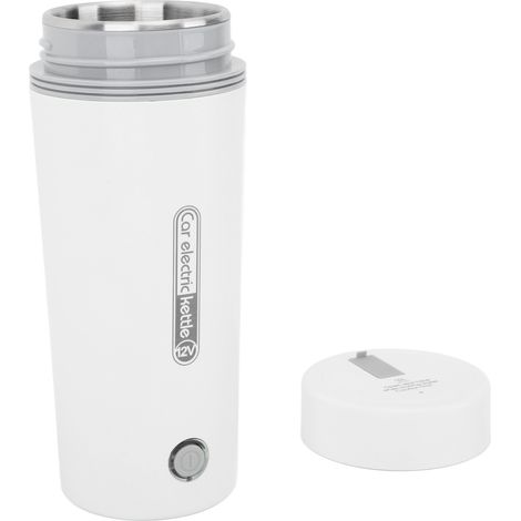 Elektrischer Wasserkocher mit Schnellheizfunktion, intelligenter Steuerung, Trockengehschutz, 350 ml Fassungsvermögen, tragbarer Isolierbecher für Auto und Reisen, Weiß, 24 V, 140 W (1/5)