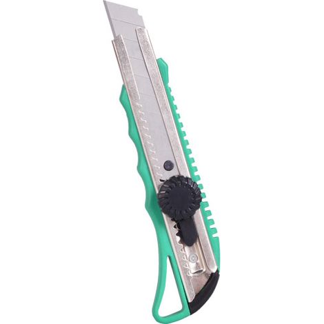Cuter 18mm preciso verde retract.guia inox.bloqueo de rueda antideslizante ergonomico 3x15,5x5cm (1/3)