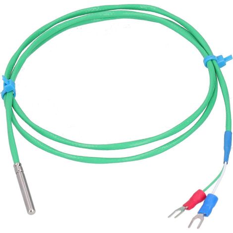 Thermoelement-Sonde Typ K, Silikon, superweiche Temperaturmessleitung 0200℃, grün, 4x30mm (3 Meter)