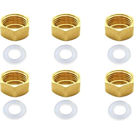 Caps De Bouchage En Laiton - Filetage Standard M10x1 - Pour Robinets Radiateurs Machines À Laver Lave-Vaisselle - 6 Pièces (1/5)