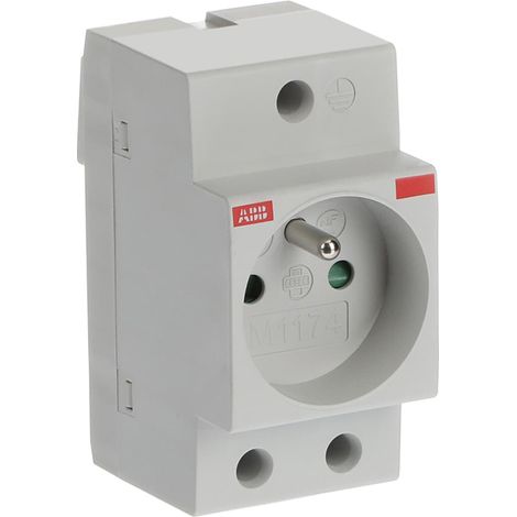 ABB – Prise modulaire 16A 2P+T – Raccordement à vis – Norme NF – Sécurité enfant – 250VAC pour tableau électrique (1/6)