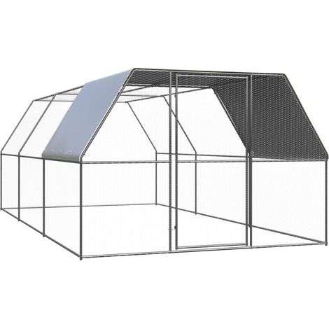 Outdoor-Hühnerkäfig 3x6x2 m Verzinkter Stahl