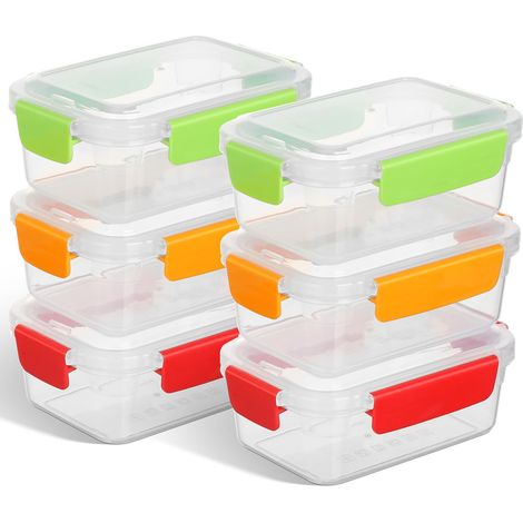 6 x 750ml Boîtes de Conservation Alimentaire Boites Alimentaires Hermétiques Boite Plastique Alimentaire Sans BPA Adaptés au Micro-ondes et au Congélateur (1/5)