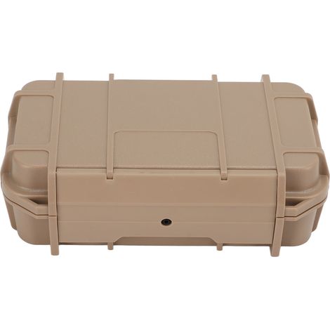 Mallette de transport rigide étanche pour outils ABS, boîte de rangement imperméable pour camping extérieur - Lot de 2 boîtiers marron (1/5)