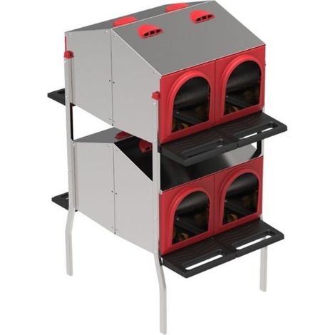 Nido para Gallinas Platinum 8 Departamentos 2 Pisos 2 Caras Ponederos Avícolas