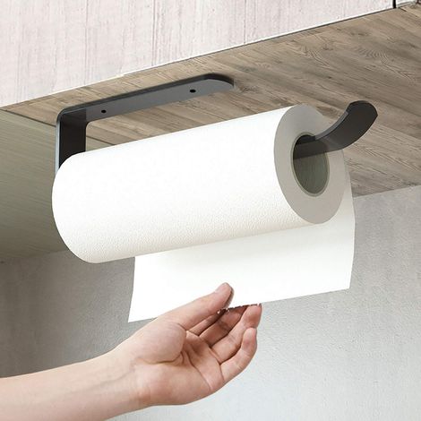 Porte Rouleau Papier Cuisine sous Armoire,Support Sopalin Sans Perçage,Dérouleur Essuie-Tout Mural (A-30CM) (1/5)