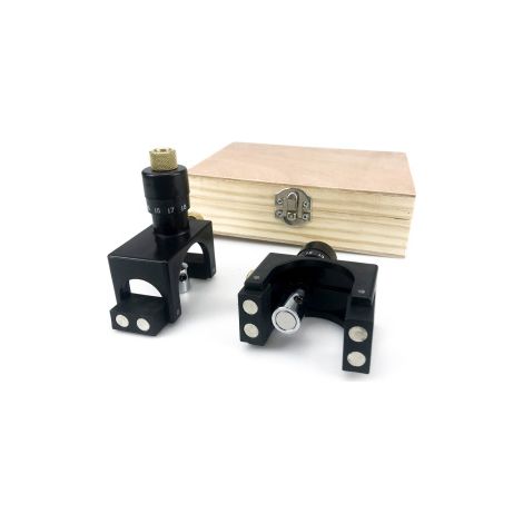 Lot de 2 cales magnétiques réglables pour alignement de fers de rabot – Outil de positionnement pour dégauchisseuse – Précision au 1/10 mm (1/4)