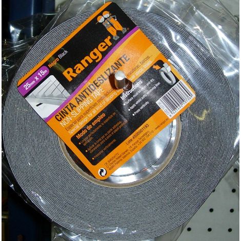 Cinta Antideslizante  25Mmx15Mt Adhesivo  Negro  Ranger (1/4)