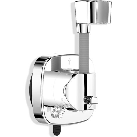 Support Pommeau de Douche Sans Percage avec Ventouse Ajustable, Support Douche Réglable pour Salle de Bain et Paroi Carrelée, Accroche Pommeau de Douche Déplaçable (1/5)