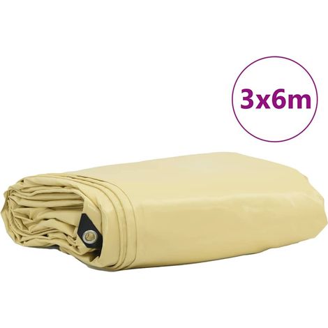Maison Exclusive - Telo 650g / m² Beige 3 x 6 m Tela con rivestimento in PVC