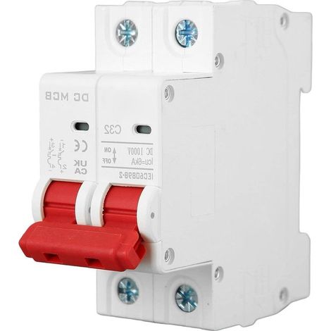 Leitungsschutzschalter 2-polig 32 A DC 1000 V DIN-Schienenmontage, Trennschalter 6000 A, segmentierter Kapazitätsschalter für Wohnbeleuchtung (1/5)