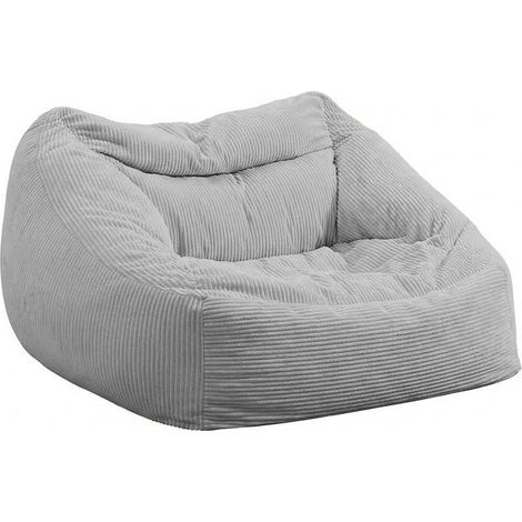 HOME DELUXE - Sitzsack COZY - Stoff: Samt Cord, Farbe: Hellgrau - Maße: 100 x 88 x 80 cm, inkl. Füllung I Sitzmöbel Bean Bag Sitzsäcke  Sitzsack Bean Bag Sitzkissen