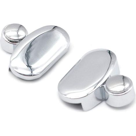 AIDUCHO Lot De 8 Supports En Verre Pour Miroir De Salle De Bain Avec Pince En Verre Pour Miroir De Salle De Bain, Finition Chromée En Alliage De Zinc - Support De Étagère Ovale (1/5)