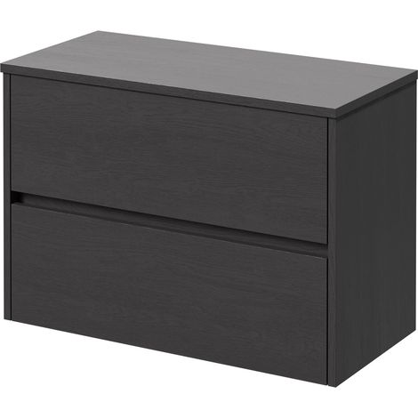 Montego Graphite Grey 800mm Wall Mounted Vanity Unit for Countertop Basins with 2 Drawers (1/5)