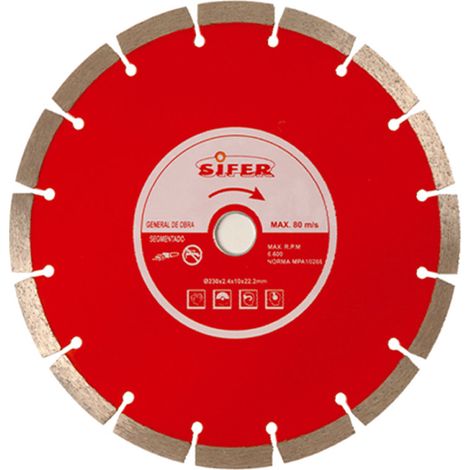 Sifer Diamond Disc 115 Platorello 10 mm Segmentato Rosso 1443110