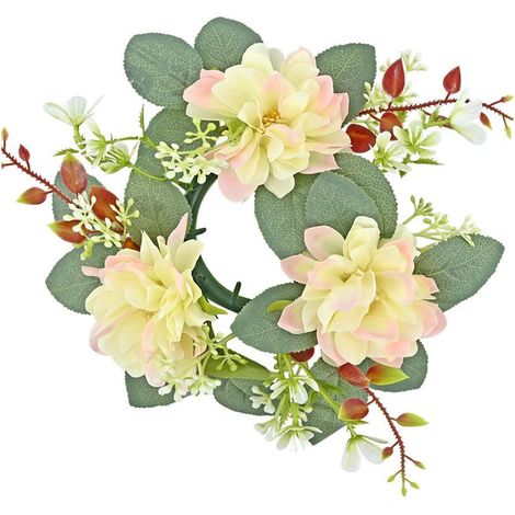 Guirlande De Fleurs En Soie - Guirlande Florale Hivernale Avec Lumières - Pour Décoration De Table, Mariage Et Intérieur - 24 X 21 X 9 Cm (1/5)