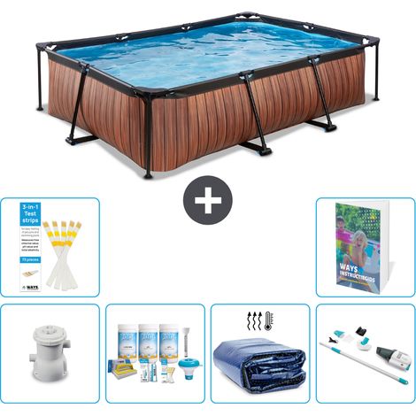 Exit-toys Piscina Exit Rectangular - Efecto madera - 300x200x65 cm - 7-piezas  S310 (1/5)