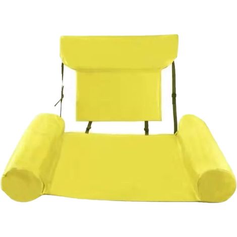 Hamaca flotante, diseño portátil, posición ajustable, AMARILLA (1/2)