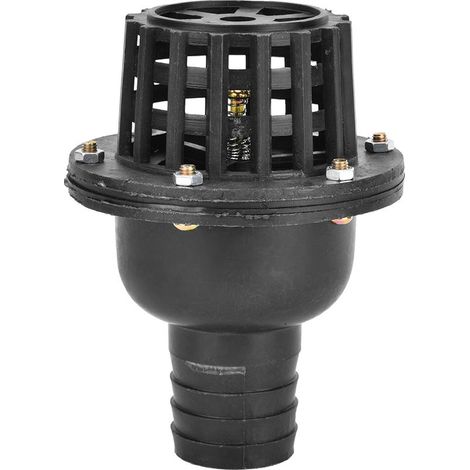Clapet de pied de pompe à eau en PVC noir, clapet anti-retour plat basse pression pour machine à fluide (1,5 pouces) (1/5)