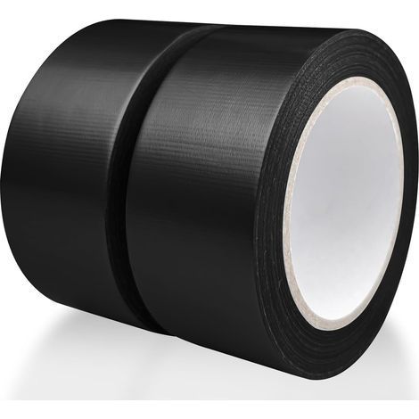 2 Pièces Ruban Adhésif Toilé Noir, Heavy Duty Duct Tape 20m x 50mm, Rubans Adhésifs en Tissu Extra Forte, Rouleau Adhesif, pour Réparations, Emballage, Fixation, Scellement (1/5)