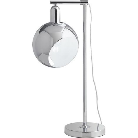 "Lampada da tavolo NARCISO in metallo cromo specchiato con sfera orientabile" (1/2)