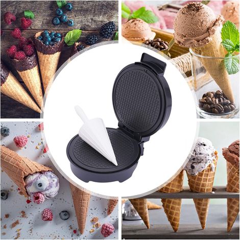 Hörnchenautomat mit Kegel Hörncheneisen Einstellbarer Thermostat Waffeleisen für Eiswaffel Antihaftbeschichtung Waffelautomat (1/5)