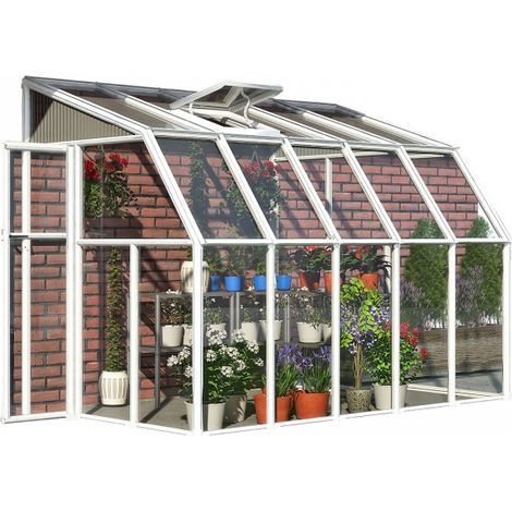 Lean To Greenhouse Sun Room Clear 6 x 10 - Polycarbonate/Acrylic - L324 x W200.5 x H247 cm