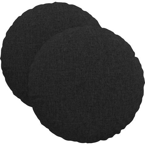 Maison Exclusive - Sitzkissen 2 pcs Schwarz Ø40 x 13 cm Stoff