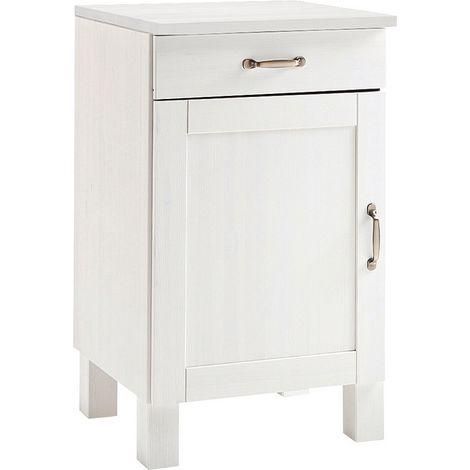 AlbyMeuble de cuisine en pin blanc avec une porte et un tiroir (1/4)