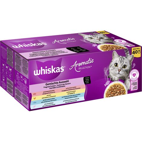 Whiskas Aromatic Selection Katzennassfutter Adult 40 x 85 g Fleisch & Fisch
