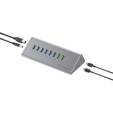 Conceptronic HUBBIES18G hub de interfaz USB 3.2 Gen 1 (3.1 Gen 1) Type-B 5000 Mbit/s Gris