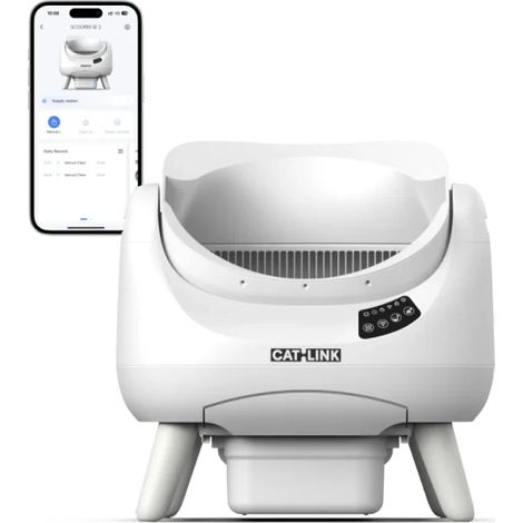 Catlink Open-X C08 Selbstreinigende offene Katzentoilette (XXL, 12 l Fassungsvermögen), Intelligente Katzentoilette für Mehrkatzenhaushalte, WLAN 5G/2,4G – Weiß (1/5)