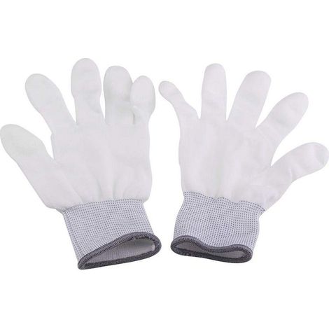 Lot 1 paire gants coton antidérapants – antistatique – doigt enduit – travailleur électronique – taille L (1/5)