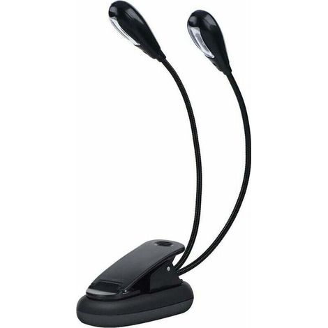 Lampe chevalet, mini lampe LED à double tête 6/8, lampe à pince réglable avec câble USB pour la lecture, les livres, la table et la table de chevet. (1/4)