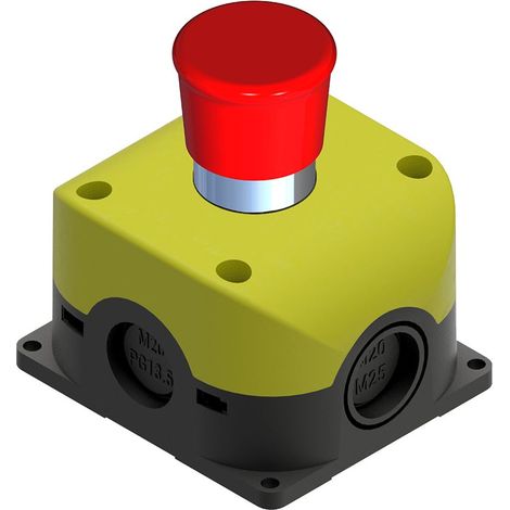 Bouton d'arrêt d'urgence RS PRO, Traversant ( Prix pour Boîte de 1 )