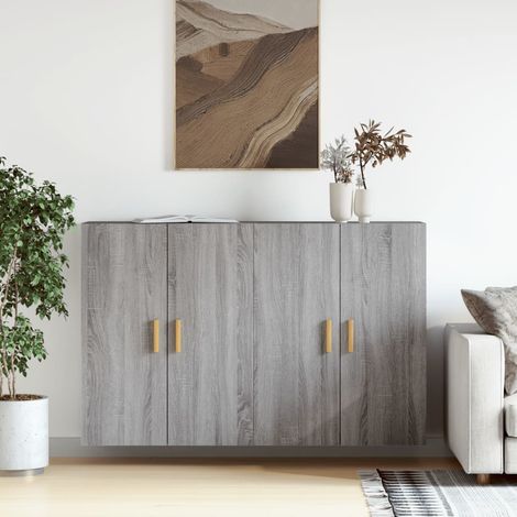 Wandschränke 2 Stk. Grau Sonoma Holzwerkstoff (1/5)