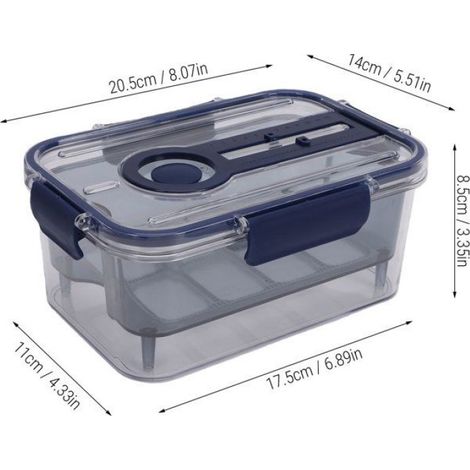 Récipient de stockage des aliments Récipient de stockage de nourriture avec panier de vidange, articles meuble) Verte Bleu (1/5)
