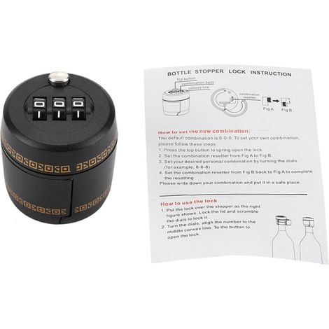 Zoternen Verrouillage de mot de passe de bouteille, combinaison de scellage de scellant vin pour merveilleux cadeau de votre ami, maison, boutique, hôtel (1/5)