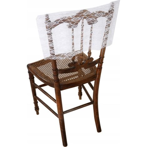Housse de chaise en dentelle, blanche, 2 pièces. (1/5)