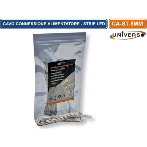 CAVO DI CONNESSIONE TRA ALIMENTATORE SERIE QS E STRIP LED MONOCOLORE DC12-24V LARGHEZZA 8MM (1/3)