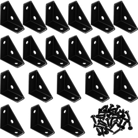 20 escuadras de montaje, soportes angulares, fijaciones para muebles, conectores metálicos, 80 x 80 x 40 mm (1/5)