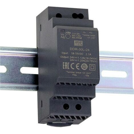 Mean Well DDR-30G-5 Convertisseur CC/CC pour rail (DIN) 5 V/DC 6 A 30 W Nbr. de sorties:1 x Contenu 1 pc(s) Q923202 (1/4)