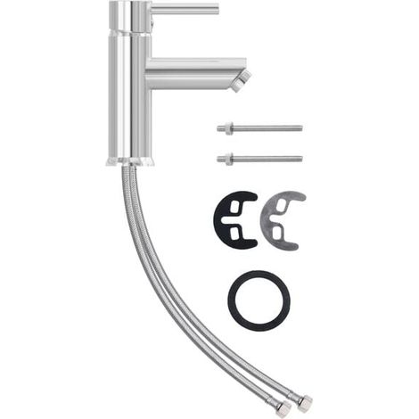 Robinet de lavabo de salle de bain, finition chromée, 130 x 176 mm
