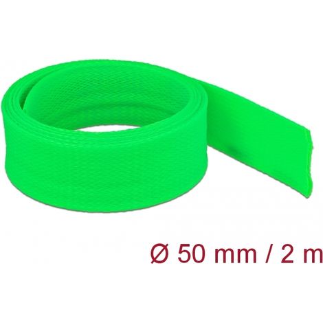 Delock Funda trenzada estirable 2 m x 50 mm, color verde