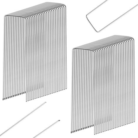 50 Pcs 15 cm Piquets de Jardin, Piquet de Tente, Piquets de Fixation, pour Sardines de Fixation, Clous Ancrages au Sol en U pour Camping