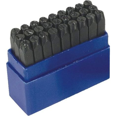 GENERIC-27PCS Poinçons en Métal avec Chiffres et Lettres, Lettres à Frapper Tampons Numérotés (8mm)
