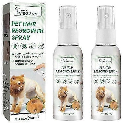 Lot de 2 sprays revitalisants pour poils d'animaux (chats et chiens) : traitement de la chute et réparation des cheveux abîmés. soin des follicules pileux. (1/5)