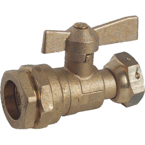 Robinet droit pour compteur d'eau écrou PE D 32mm F 1'' - GARIS - 69-32-26