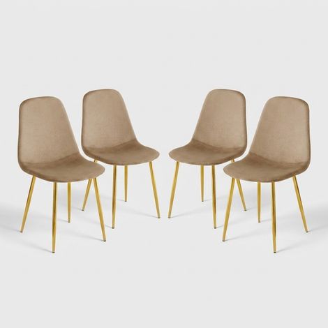 Set 4 sedie in velluto da interno Lunaria - Marrone (1/5)