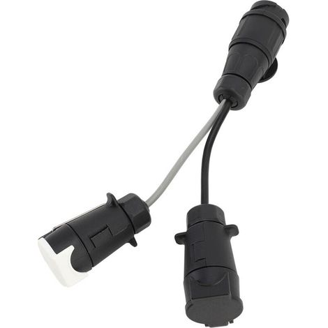 Adaptateur de Prise de Remorquage de Style Européen, 13 Broches vers Double 7 Broches, pour Caravanes, Remorques, Camping-Cars, Conversion électrique, Matériau ABS (1/5)